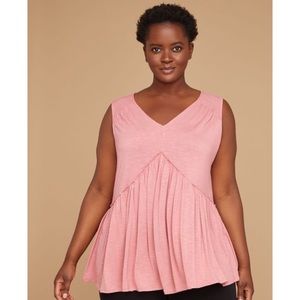 NWT Lane Bryant blush mix panel tank Sz 14/16